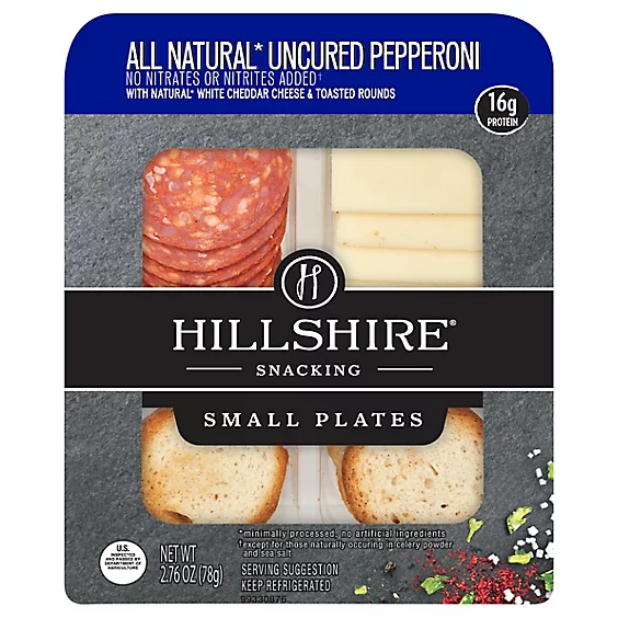 Hillshire Snacking Uncured Pepperoni with Natural White Cheddar Cheese Small Plates 12/2.76 Oz