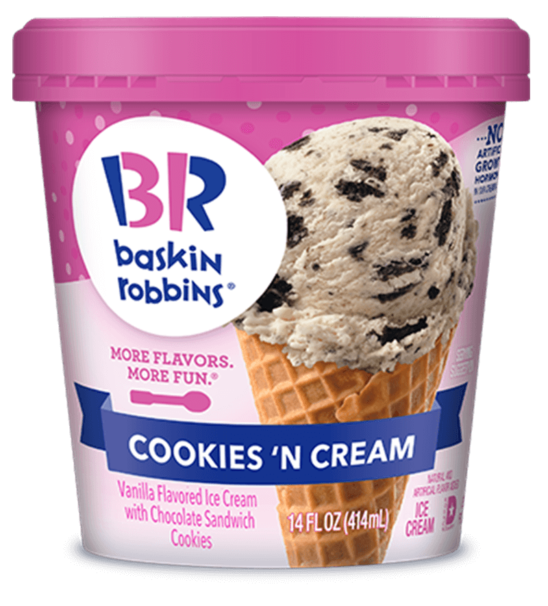 Baskin Robbins Cookies 'N Cream 8/14oz