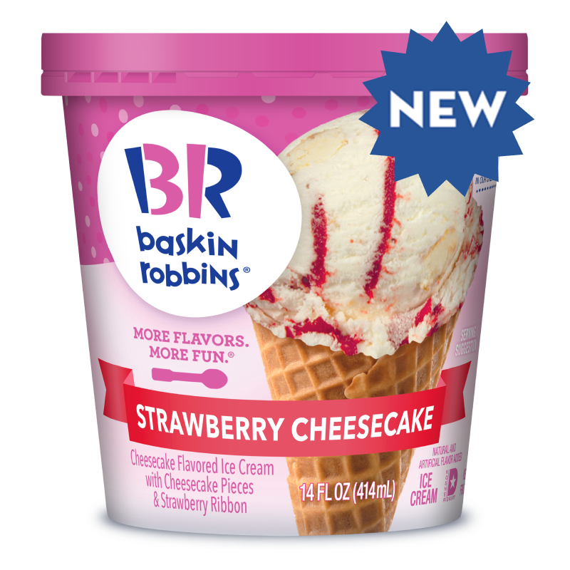 Baskin Robbins Strawberry Cheesecake Ice Cream 8/14oz