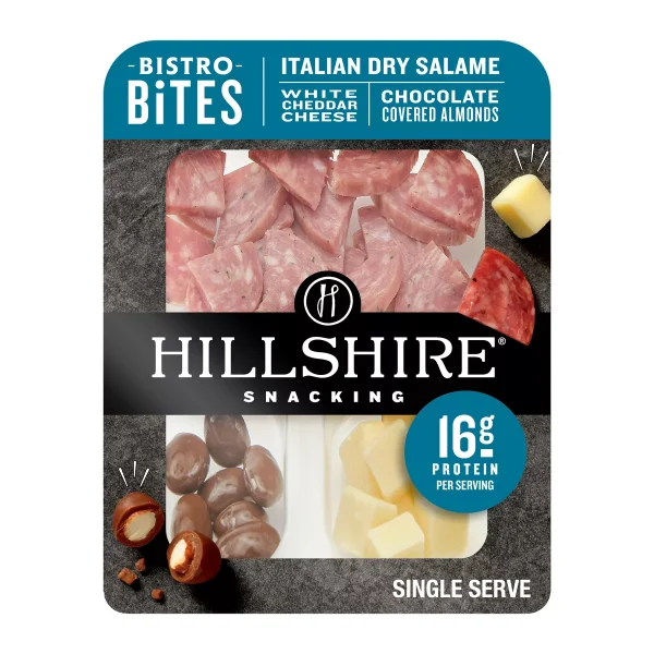 Hillshire Farm Snacking Bistro Bites with Italian Dry Salami, White Cheddar & Chocolate Almonds - 12/2.8oz