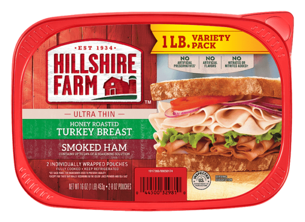 Hillshire Farms Ultra Thin Honey Roasted Turkey Breast & Smoked Ham Variety Pack 6/1#