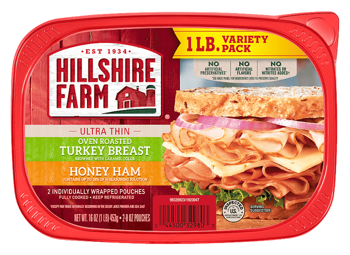 Hillshire Farms Ultra Thin Oven Roasted Turkey Breast & Honey Ham Variety Pack 6/1#